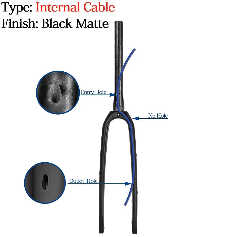 BXT Full Carbon Gravel Bike Fork 700C Disc Brake MTB Carbon Fork 27.5er Thru Axle Carbon Road Bicycle Fork  Multifunction Rigid Fork