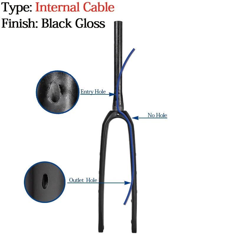 BXT Full Carbon Gravel Bike Fork 700C Disc Brake MTB Carbon Fork 27.5er Thru Axle Carbon Road Bicycle Fork  Multifunction Rigid Fork