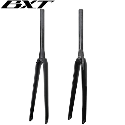 BXT Full Carbon Road Bike Fork V Brake 700C Road Bicycle Carbo Fiber Fork QR 100x9mm Tapered Tube 39.8mm Front Fork