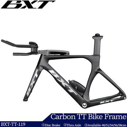 BXT Full Carbon TT Bike Frame Set, Time Trial, Road Bicycle, Disc Brake, Handlebar, Thru Axle, Racing Cycling