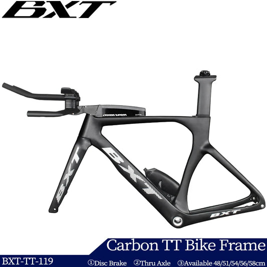 BXT Full Carbon TT Bike Frame Set, Time Trial, Road Bicycle, Disc Brake, Handlebar, Thru Axle, Racing Cycling