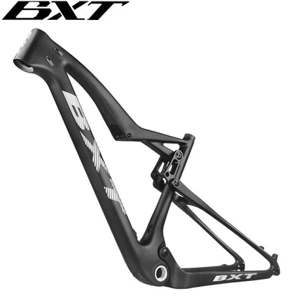 BXT Full Suspension Carbon Mountain Bike Frame 29er Thru Axle Boost, MTB Bicycle Travel 100mm 148mm