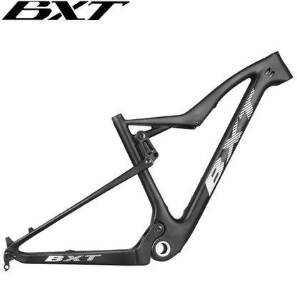 BXT Full Suspension Carbon Mountain Bike Frame 29er Thru Axle Boost, MTB Bicycle Travel 100mm 148mm