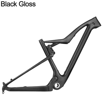 BXT Full Suspension Carbon Mountain Bike Frame 29er Thru Axle Boost, MTB Bicycle Travel 100mm 148mm