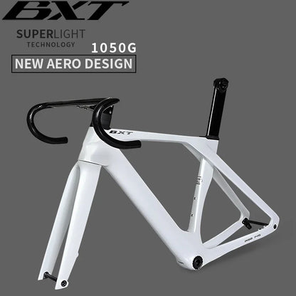 BXT Fully Hidden Carbon Disc Road Bike Frame Set Lightweight Road Bicycle Carbon Frame BB T47 Aerodynamic Carbon Road Bike Frameset