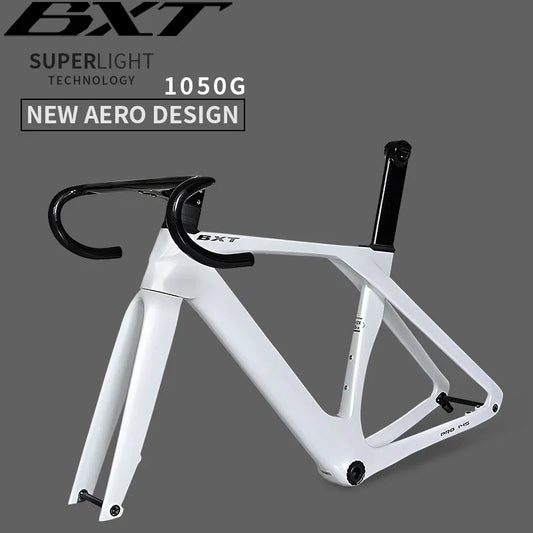 BXT Fully Hidden Carbon Disc Road Bike Frameset Lightweight Road Bicycle Carbon Frame  Aerodynamic DI2