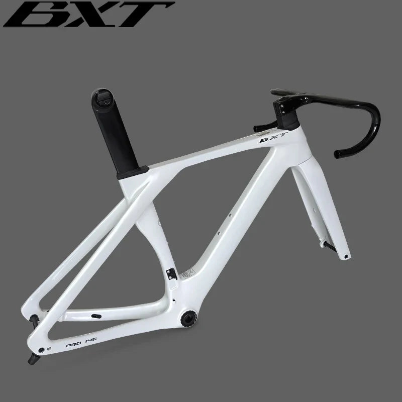 BXT Fully Hidden Carbon Disc Road Bike Frameset Lightweight Road Bicycle Carbon Frame  Aerodynamic DI2