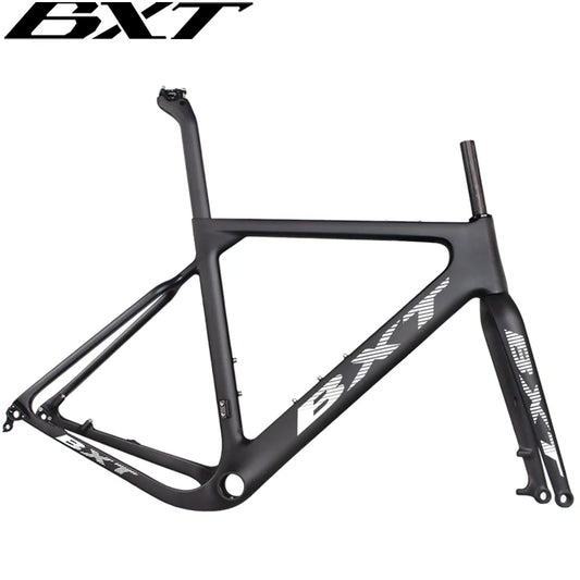 BXT Gravel 700C Carbon Bike Frame aero Thru Axle 142mm disc brake Carbon Bicycle Frames 160mm Disc Post mount cyclocross frameset