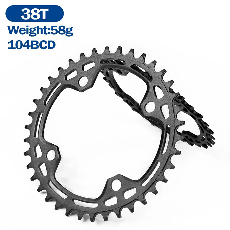 High-strength aluminum alloy mountain bike 104BCD tooth plate 32T/34T/36T/38T MTB bicycle crank parts