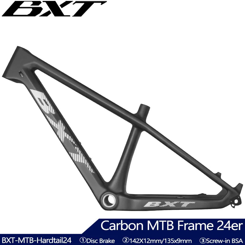 BXT Hot Selling MTB Carbon Frame 24er Disc Brake Kid's MTB Frame Suitable for 135cm-150cm children's Bicycles