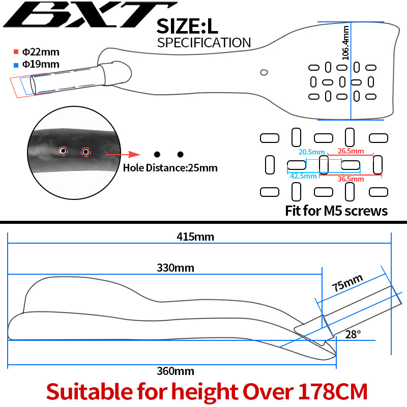 BXT Triathlon TT Handlebar Aero Handlebar Integrated Carbon For TT Bike Time Trial Handlebar TT Bar