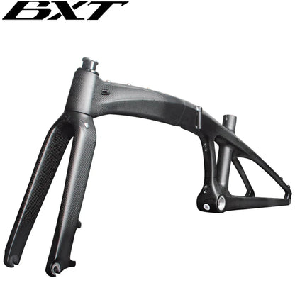 BXT Lightweight Carbon Fiber Folding Bike Frame, Bicycle Frameset, 20 Inch Disc Brake, BSA, 1-1/8 or 1-1/2 with Front Fork BXT