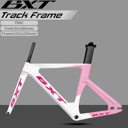 BXT Full Carbon Track Bicycle Frameset with Fork Seatpost Fixed Gear  Racing Bicycle Frame Track bike frame BXT-Track-045 700C
