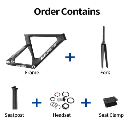 BXT-Track-045 Carbon Track Frame Carbon BSA Fiber Racing Tracking Bike Frameset Fixed Gear Bike Frame 120x9mm Rear Tail Hook Custom Color Available