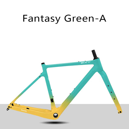 BXT Carbon Gravel Bike Frame Fully Hidden Cable Carbon Frame Fork Thru Axle Gravel Disc Brake Carbon MTB Road Bicycle Frame 27.5er