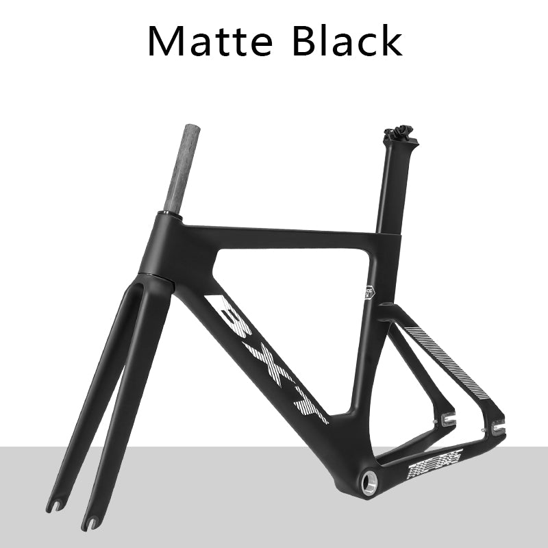 BXT 045 Carbon Track Frame Carbon Fiber Fixed Gear Bike Frame 49cm-60cm size Stiff Frame Fork Road Track 700c Aero Bicycle Frameset Track Frame