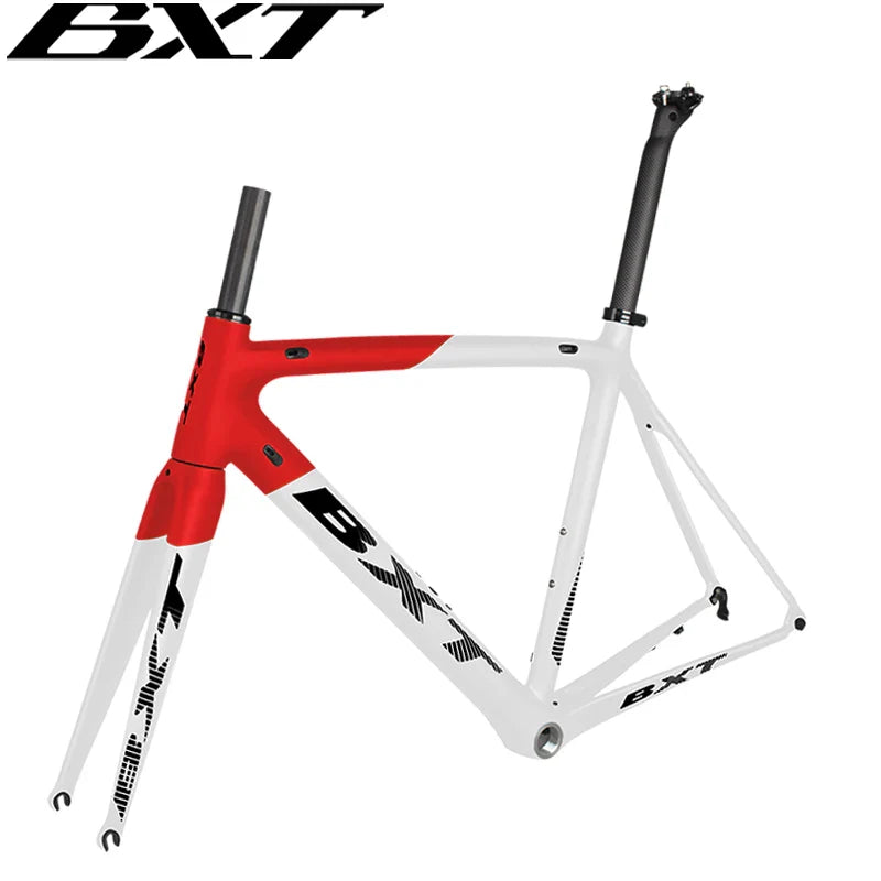 BXT NEW Carbon Ultralight Road Bike Frame Di2 Carbon Racing City Bicycle Frameset BSA V Brake Bicycle Frames 130x9mm Rear spacing