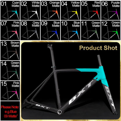 BXT NEW Carbon Ultralight Road Bike Frame Di2 Carbon Racing City Bicycle Frameset BSA V Brake Bicycle Frames 130x9mm Rear spacing