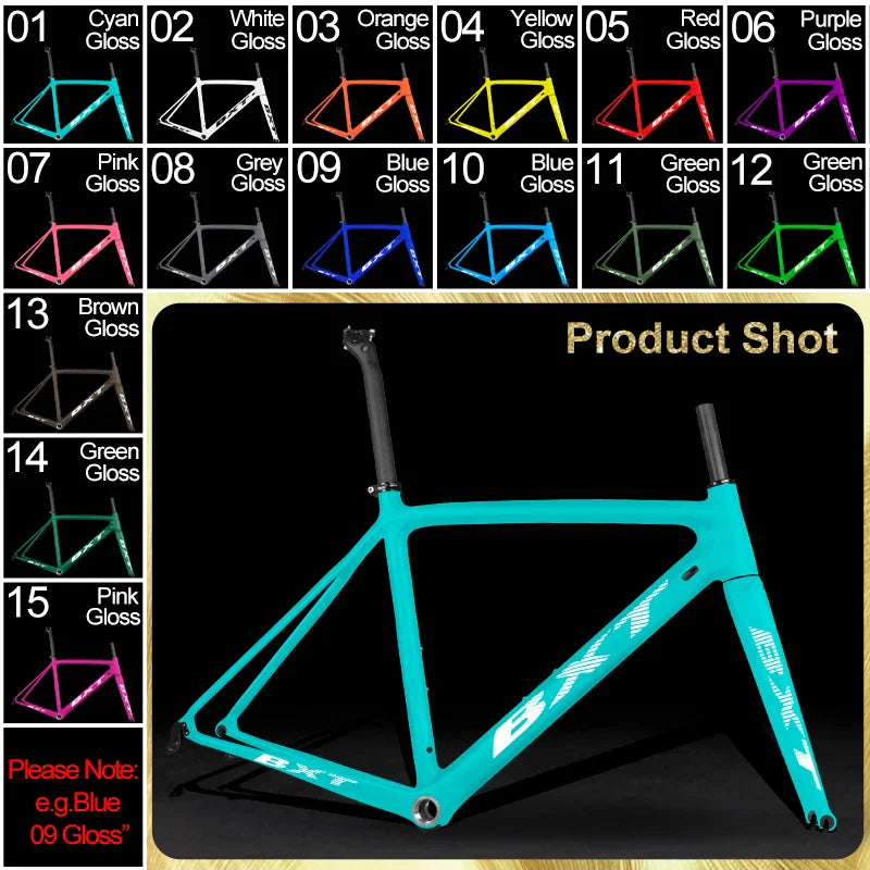 BXT NEW Carbon Ultralight Road Bike Frame Di2 Carbon Racing City Bicycle Frameset BSA V Brake Bicycle Frames 130x9mm Rear spacing