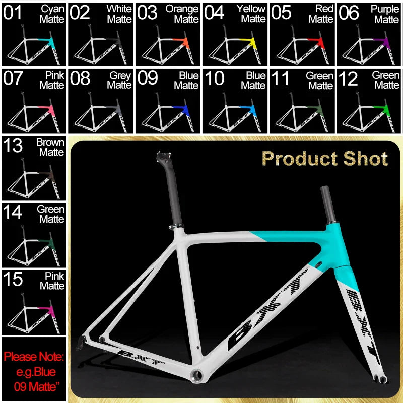 BXT NEW Carbon Ultralight Road Bike Frame Di2 Carbon Racing City Bicycle Frameset BSA V Brake Bicycle Frames 130x9mm Rear spacing