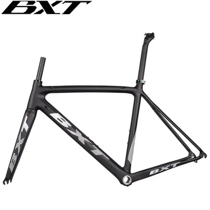 BXT NEW Carbon Ultralight Road Bike Frame Di2 Carbon Racing City Bicycle Frameset BSA V Brake Bicycle Frames 130x9mm Rear spacing