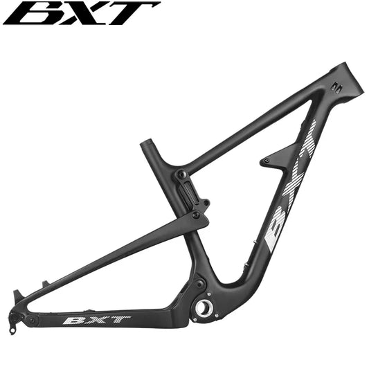 BXT New AM Suspension Carbon Mountain Frame 29er Travel 150mm Thru Axle Cross MTB Bike Soft Tail Full Carbon bicycle 142/148X12mm