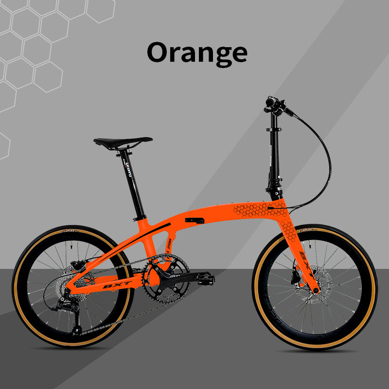 BXT Full Carbon Folding Bike 20 Inch Foldable Bike 9-Speed Disc Brake Carbon Folding Bicycle