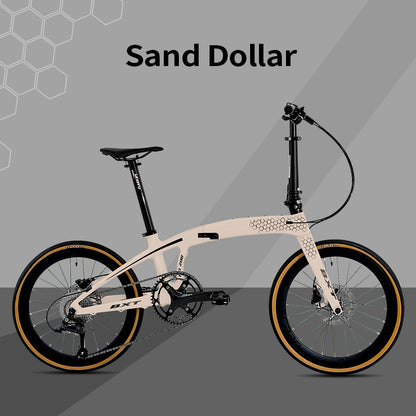 BXT Full Carbon Folding Bike 20 Inch Foldable Bike 9-Speed Disc Brake Carbon Folding Bicycle