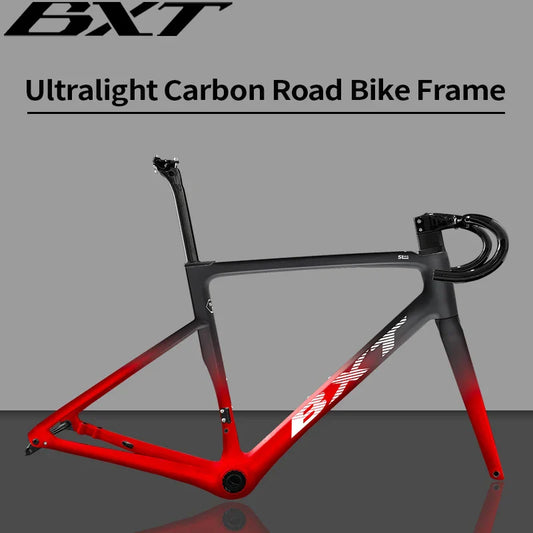 BXT Superlight Carbon Road Bike Frame, Disc Brake, T47, BSA, BXT, New, Internal Cycling Frameset, 950g, 2024