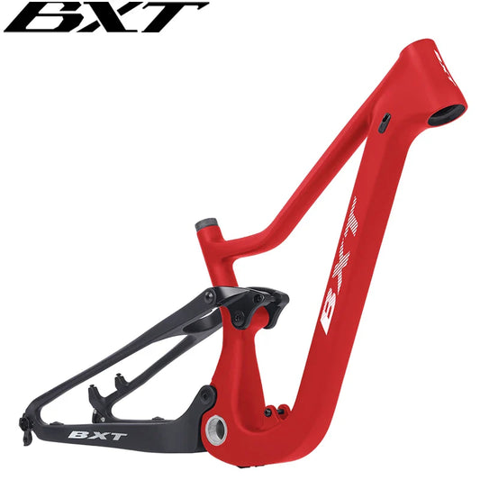 BXT T1000 Carbon Fiber Full Suspension Mountain Bike Frame 24er Travel 90mm XC Carbon Full Suspension Bicycle Frame Rear Shock 165mm