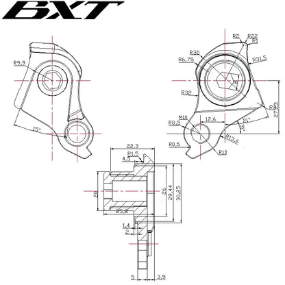 UDH rear derailleur hook bicycle frame 1.0/1.5/1.75 pitch hanger cycling through axle rear hook parts for mountain road bikes