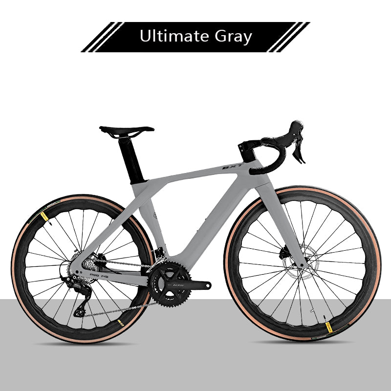 BXT Carbon Rennrad Shimano 105 R7120 Ultraleichter Straßenrahmen mit Scheibenbremse Carbon Road Bike