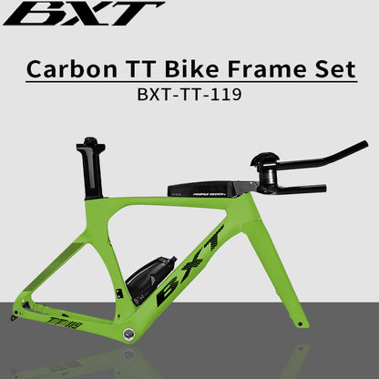 BXT Carbon Road Bike TT Frameset Time Trial Racing Bike Frame Rese TT Handlebar Bottle Cage Storage Case Triathlon Bicycle Frameset