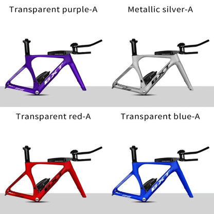 BXT Carbon Road Bike TT Frameset Time Trial Racing Bike Frame Rese TT Handlebar Bottle Cage Storage Case Triathlon Bicycle Frameset