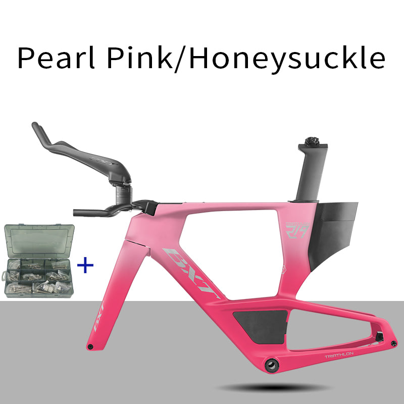 BXT 2026 New Carbon Fiber Triathlon Bike Frame Set with TT Handlebars, TT Track Aerial Handlebars, and Bicyele Disc Brakes.