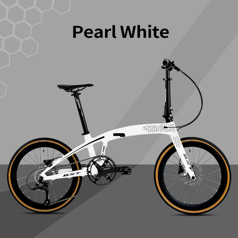 BXT Full Carbon Folding Bike 20 Inch Foldable Bike 9-Speed Disc Brake Carbon Folding Bicycle