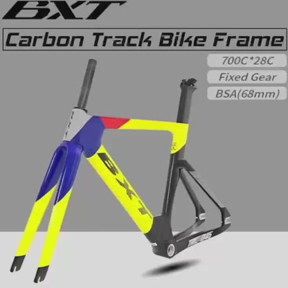 BXT Full Carbon Fiber Frame DIY Color Customization Track Frame 700C Bicycle Frame BXT-Track-045 Gear Track Racing Cycling Sports Bike DIY Bicycle Frame