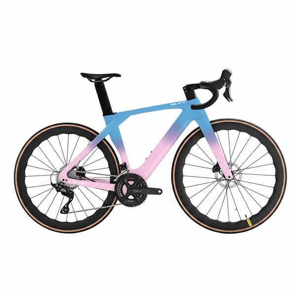 rennrad 24 gang BXT Carbon-Rahmen Shimano R7120 24-Gang Scheibenbremse Aero Re – BXT official store SQ LAB Sattel 601 Shopify anime shop Farbe:Titanium Blue
